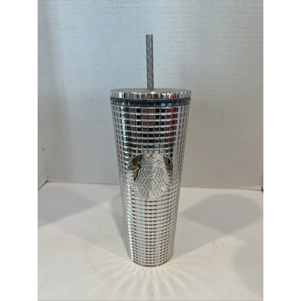 Starbucks Venti 24oz  Silver Sparkling Cold Cup‎ Tumbler